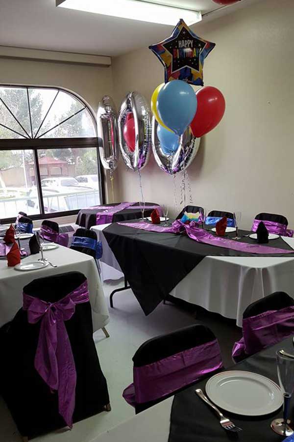Event décor and linens feature